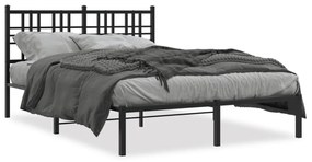 Kovový rám postele s čelom čierny 120x200 cm 376322