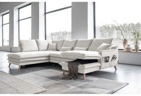 Béžová rozkladacia rohová pohovka (ľavý roh/do tvaru "U") Charming Charlie – Miuform