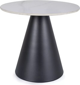 Odkladací stolík HILL Ø 50 cm, bielo-čierny