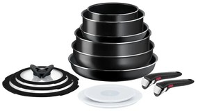 Hliníková súprava riadu 13 ks INGENIO EASY COOK & CLEAN BLACK L1549023 – Tefal