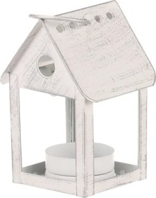Lampáš vtáčia búdka s LED osvetlením biely LUC318
