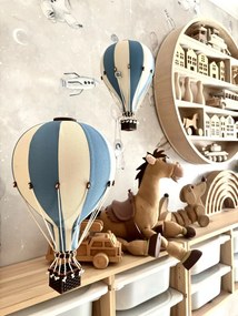 Dekoračný lietajúci balón modrá/krémová – dekorácia do detskej izby L-50cm x 30cm