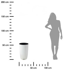 Kvetináč PÁSIKOVANÝ ECO IV 30 cm biely