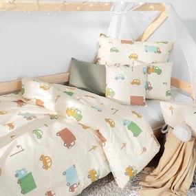Goldea detské bavlnené obliečky - svet autíčok 140 x 200 a 70 x 90 cm