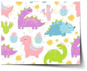 Sablio Plagát Dinosaury a kaktusy - 60x40 cm
