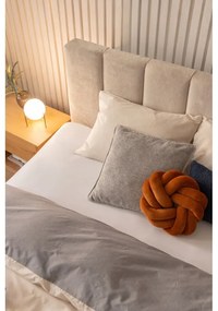 Béžová čalúnená dvojlôžková posteľ s úložným priestorom s roštom 160x200 cm Thessa Bold Line – Bonami Selection