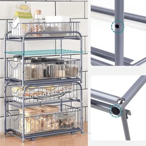 Kuchynský organizér strieborný AUK-E1017 CR