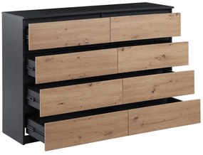 Komoda Houseland Malwax 01 dub artisan/antracitovo sivá