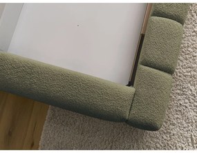 Zelená čalúnená dvojlôžková posteľ s úložným priestorom s roštom 140x190 cm Denali – Bobochic Paris