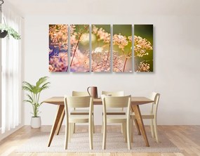 5-dielny obraz zátišie z kvetov - 200x100