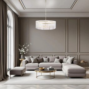 Toolight Toolight, sklenené závesné svietidlo 60cm, 8xE14, APP1779-CP, zlatá, OSW-03629