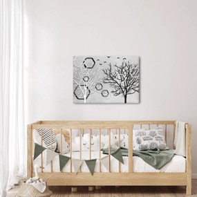 Abstraktný obraz so stromami (70x50 cm)