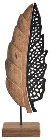 InDecor List na podstavci z mangového dreva Black, 11 x 5 x 35 cm