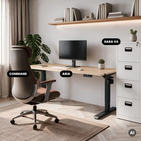 Elektrický stôl s reguláciou výšky ergonomický antracitový/dub sonoma,1600x800 mm: ARIA
