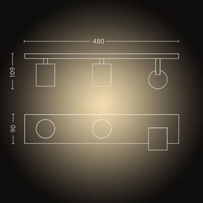Philips Hue 53093/31 / P6 LED prisadená stropná bodová lampa Runner 3x5,5W | GU10 | 2200-6500K - Bluetooth, s diaľkovým ovládaním