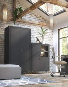 Trojdverová komoda, čierna MOSSA MO5