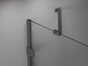 Mexen Lunar, 1-krídlový sprchový kút, ľavý, 90 x 70 cm, 8mm číre sklo, grafitový profil, 834-090-070-95-00-L