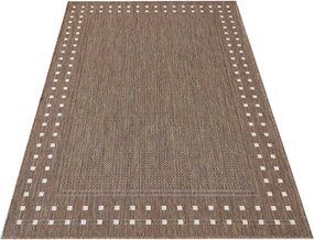 DY Hnedý obojstranný koberec s geometrickým vzorom Zara 11 Rozmer: 80x150 cm