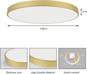 Brilagi-LED Stropné svietidlo POOL LED/180W/230V 3000/4500/6000K priemer 120 cm zlaté