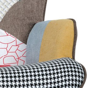 Hojdacie kreslo FABIAN — kov, masív, látka, patchwork