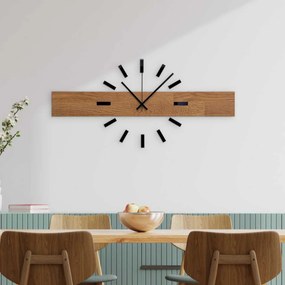 Rustikálne dubové hodiny na stenu – minimalistická škandinávska drevená dekorácia | DRORES: Strieborné ručičky 60 cm 4684-111273 MAS021-3072-akcia20