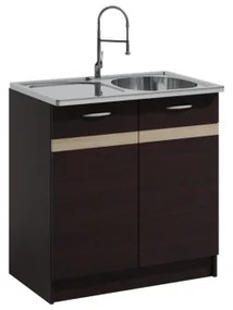 Kuchynská linka VALERIA 240 cm dub sonoma/hnedá