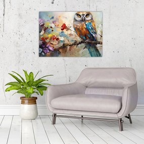 Obraz - Maľovaná sova (70x50 cm)