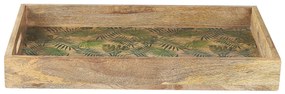Dekoratívny podnos so vzorom listov svetlé drevo/zelená TYLIS Beliani