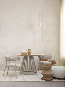 Krémovobiely taburet z textílie buklé Irisha – Bizzotto