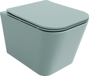 Mexen Teo, závesné WC Rimless s WC doskou slim, duroplast, zelená matná, 30854048
