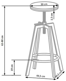 Barová stolička 80x30 cm čierna