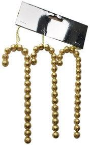 Sada 3 ks vánočních dekorativních ozdob HULA 15 cm zlatá