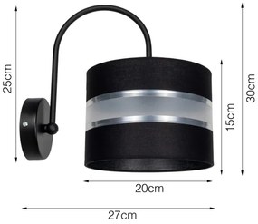 Nástenné svietidlo CORAL 1xE27/60W/230V čierna