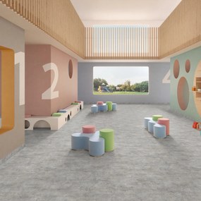 PVC podlaha - lino AladinTex Ultra 2225 Rough l. grey, na mieru, šíře 4m, šedá, filc, chodba / predsieň, Gerflor