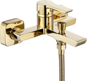 Rea Argus, vaňová batéria s ručnou bodovou sprchovou súpravou, zlatá lesklá, REA-B6409