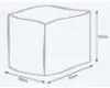Sedací vak taburetka Cube L ekokoža TiaHome - Svetlo modrá