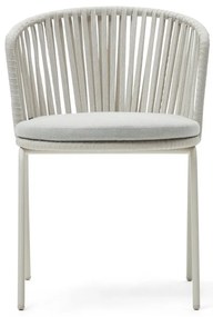 Biela kovová záhradná stolička Saconca - Kave Home