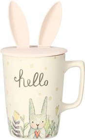 Hrnček EVIE s vrchnákom s veľkonočným dizajnom, biely 957752