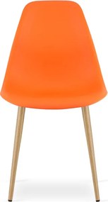 Jedálenská stolička WAT oranžová - naturálne nohy (1 ks)