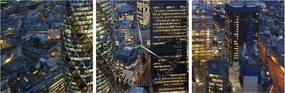Obraz - Večerná panoráma Londýna (s hodinami) (90x30 cm)