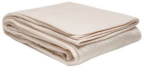 Vrchná prikrývka na posteľ prešívaná s motívom listov ecru FERN 200 x 220 cm