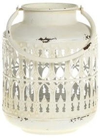 Krémový ošúchaný lampáš vo vintage štýle značky chic Antique 19 x 14 cm 43540