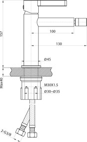 Sapho Sapho, ICONIC stojánkova bidetová batéria, medená matná, AF003PG