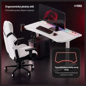 Biely elektrický herný stôl Diablo X-Forge 1200
