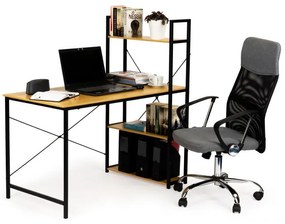ModernHome Kancelársky písací stôl s regálom - svetlý, PJJCT0002-302