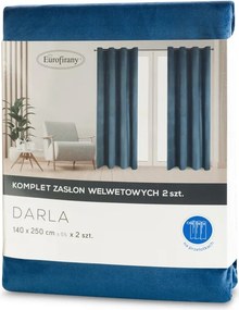 Dekorstudio Komplet 2ks tmavomodrých zamatových závesov DARLA 140x250cm