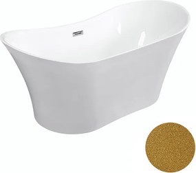 Besco Akrylátová voľne stojaca vaňa Amber Glam Z 170x80 BESCO-Typ výpuste: Click-Clack s prepadom, grafit, BESCO-Rozmery: 170x80, BESCO-Farba: Biela/…