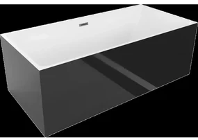 Mexen Nita voľne stojaca vaňa 170 x 80 cm, biela/čierna, prepad gun metal - 52091708075-95