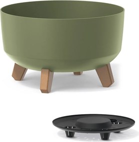Plastový kvetináč na nožičkách DGRL300L 28,5 cm - zelená