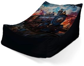 Sablio Sedací vak Lounge Parná lokomotíva v kúzelnej krajine - 80 x 95 x 50 cm